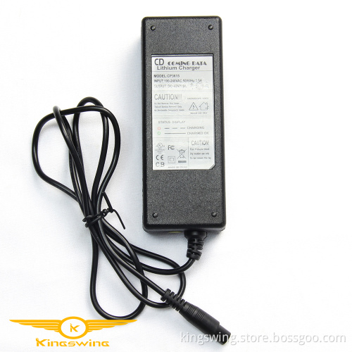 Factory UL CE Approved 42V 1.5A 3 Prong Inline Universal Lithium Battery Power Charger Adapter for Electric Self Balance Scooter
